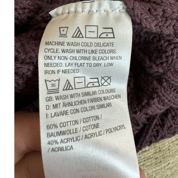 Studio Park Shawn Killinger Cold Shoulder Cable Knit Sweater Huckleberry Large - Picture 12 of 12